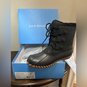 NWT Jack Rogers Black Hayley Duck Boots. Women’s 6